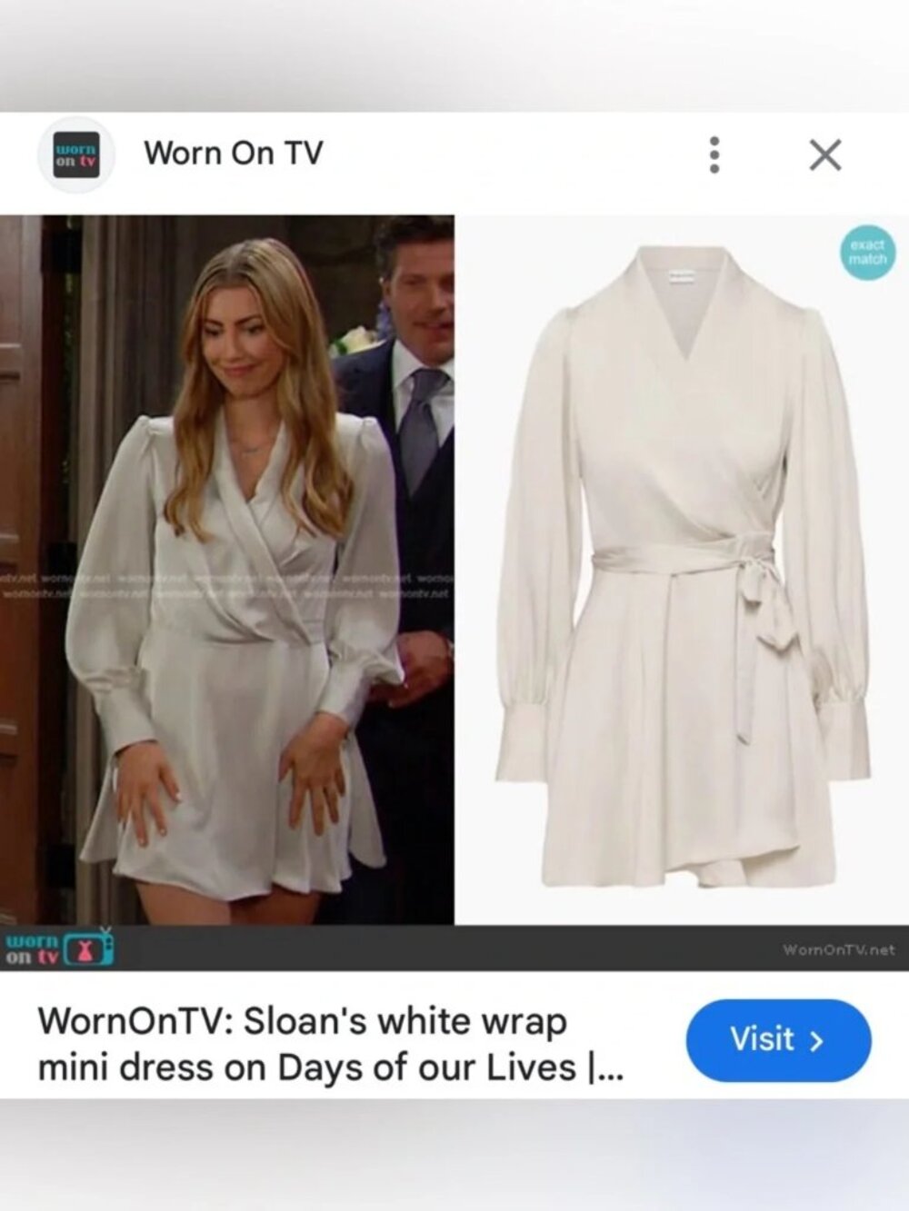 New Aritzia Babaton Hyde satin bishop long sleeve wrap style v-neck minidress